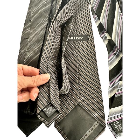 Men’s Tie Lot 6 Classic Business Stripes Express, Geoffrey Beene, DKNY, Alfani - Picture 8 of 10
